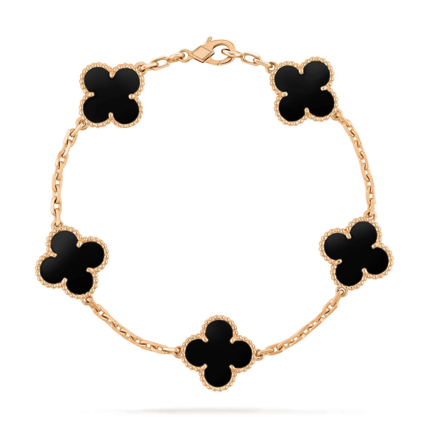 [Eternal Jewelry]CLOVER  5 MOTIFS BLACK ONYX BRACELET