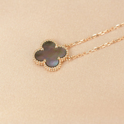 [Eternal Jewelry]CLOVER 15MM  GRAY MOTHER OF PEARL NECKLACE