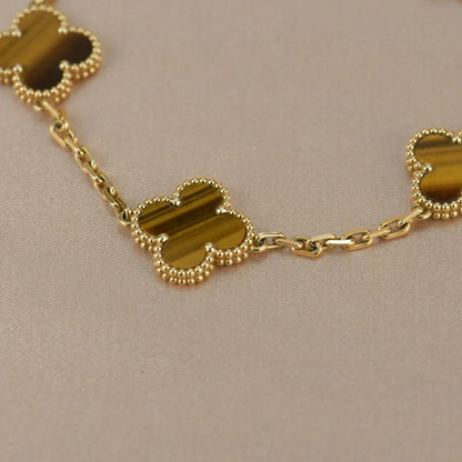 [Eternal Jewelry] CLOVER 5 MOTIFS TIGER EYE BRACELET COLLECTION