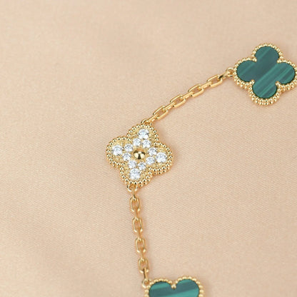 [Eternal Jewelry] CLOVER 5 MOTIF MALACHITE BRACELET COLLECTION