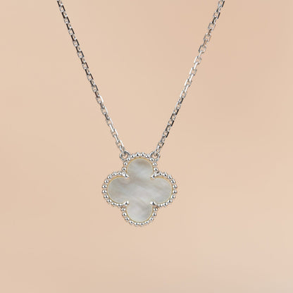 [Eternal Jewelry]CLOVER  15MM WHITE MOTHER-OF-PEARL SILVER