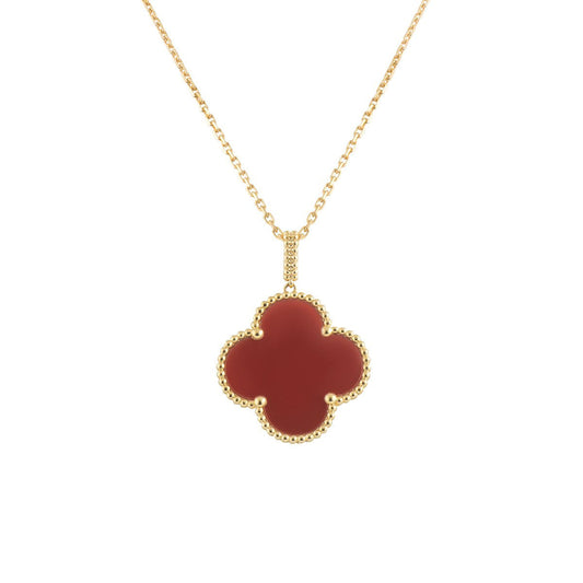 [Eternal Jewelry]CLOVER 25MM NECKLACE GOLD CARNELIAN
