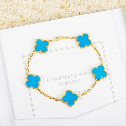 [Eternal Jewelry] CLOVER 5 MOTIF TURQUOISE BRACELET COLLECTION