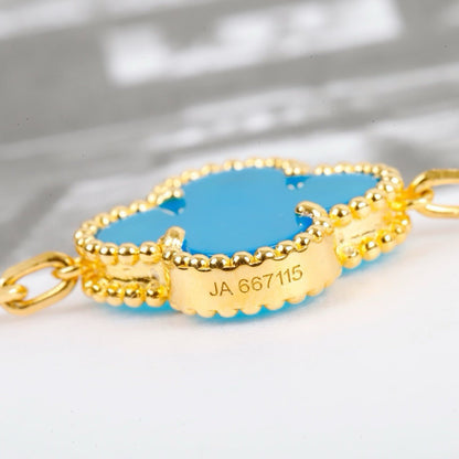[Eternal Jewelry]CLOVER 5 MOTIFS TURQUOISE BRACELET