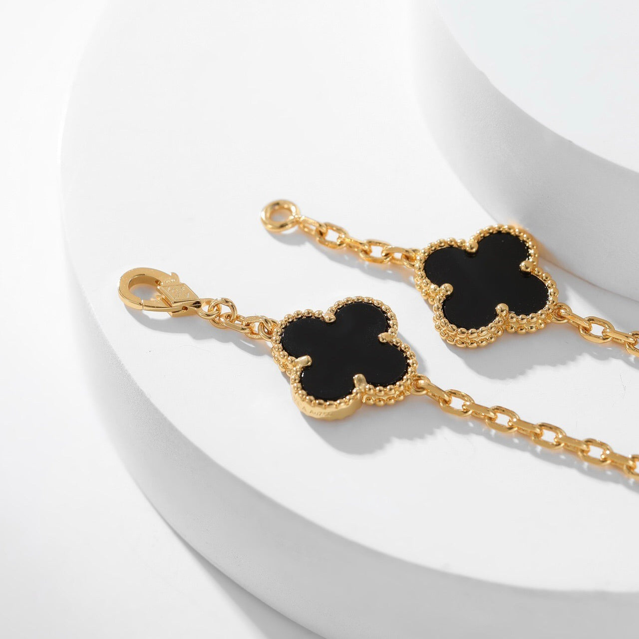 [Eternal Jewelry]CLOVER 10 MOTIFS ONYX NECKLACE