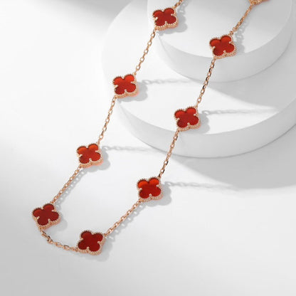 [Eternal Jewelry]CLOVER 10 MOTIFS CARNELIAN NECKLACE