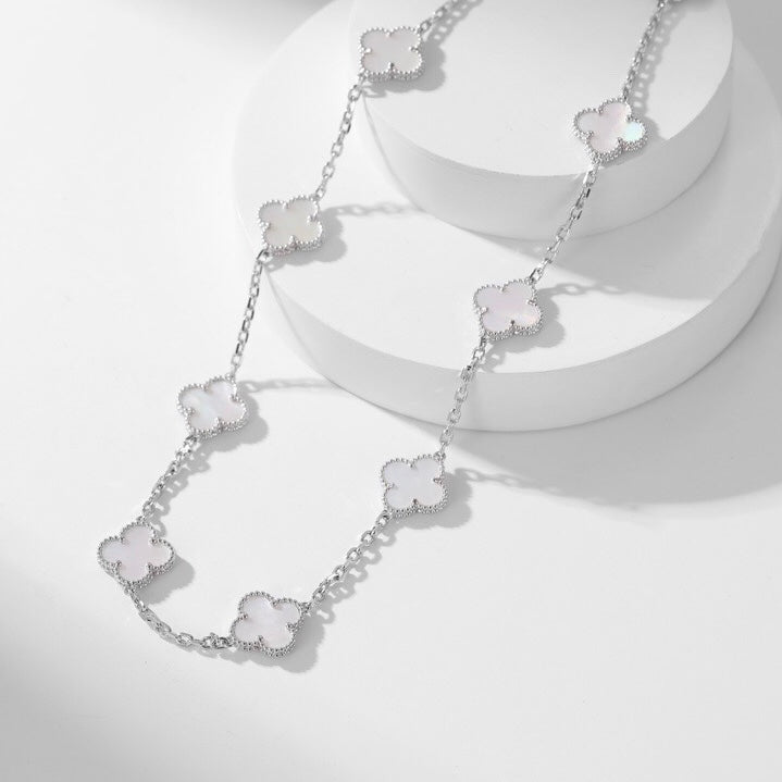 [Eternal Jewelry]CLOVER 10 MOTIFS WHITE MOTHER OF PEARL NECKLACE