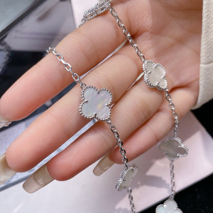 [Eternal Jewelry]CLOVER 10 MOTIFS WHITE MOTHER OF PEARL NECKLACE
