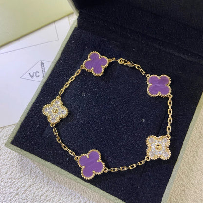 [Eternal Jewelry] CLOVER 5 MOTIF VIOLET BRACELET COLLECTION