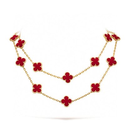 [Eternal Jewelry]CLOVER 20 MOTIFS CARNELIAN NECKLACE