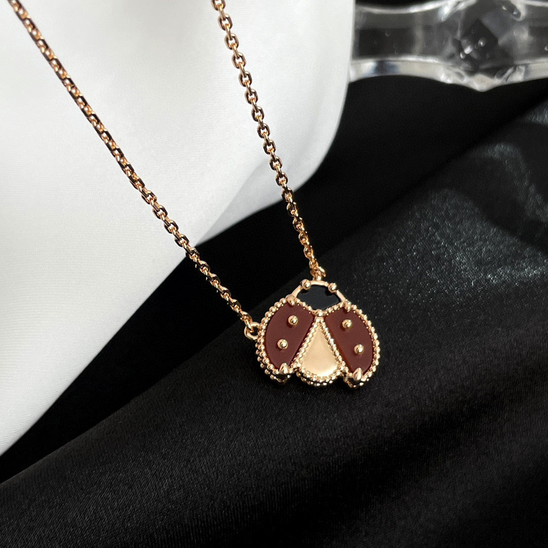 [Eternal Jewelry]LUCKY  CARNELIANS LADYBUG NECKLACE