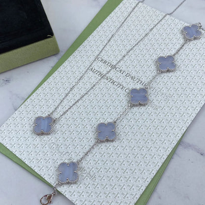 [Eternal Jewelry] CLOVER 5 MOTIF PURPLE CHALCEDONY BRACELET COLLECTION