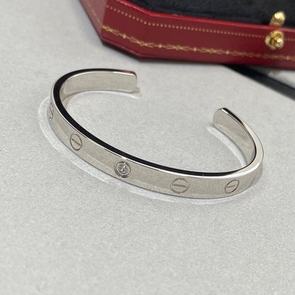 [Eternal Jewelry]LOVE BRACELET 6.1MM 1 DIAMOND OPEN CUFF