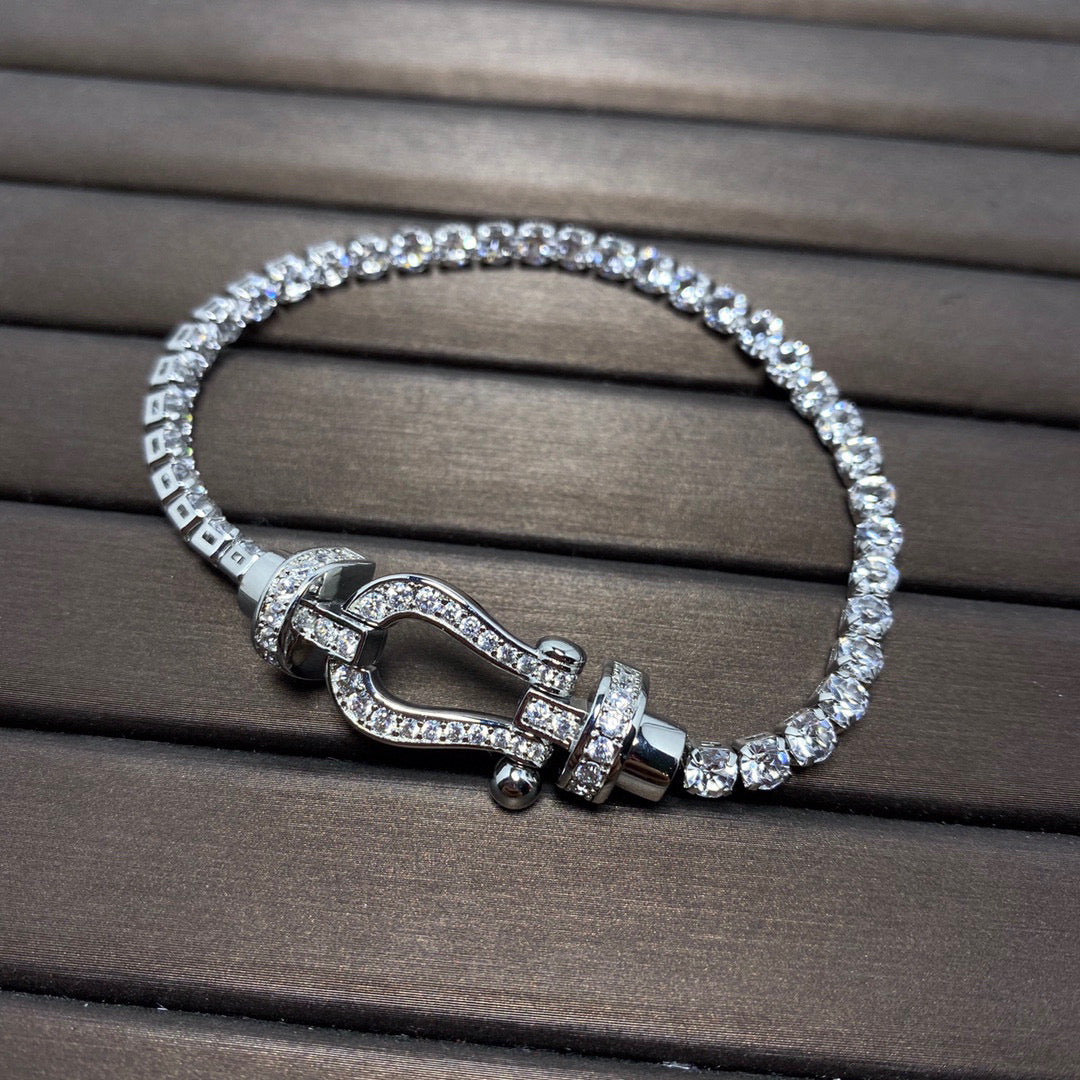 [Eternal Jewelry]FORCE  LARGE HORSESHOE FULL DIAMOND TENNIS BRACELET