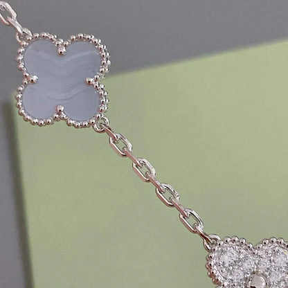 [Eternal Jewelry] CLOVER 5 MOTIF PURPLE CHALCEDONY BRACELET COLLECTION