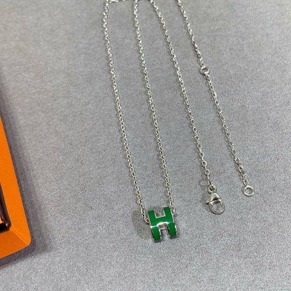 [Eternal Jewelry]POP H GREEN NECKLACE SILVER AND GOLD