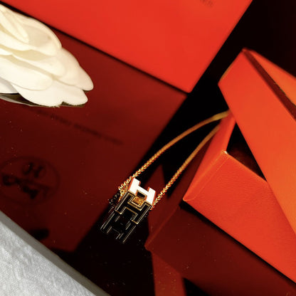 [Eternal Jewelry]H WHITE SQUARE GOLD NECKLACE