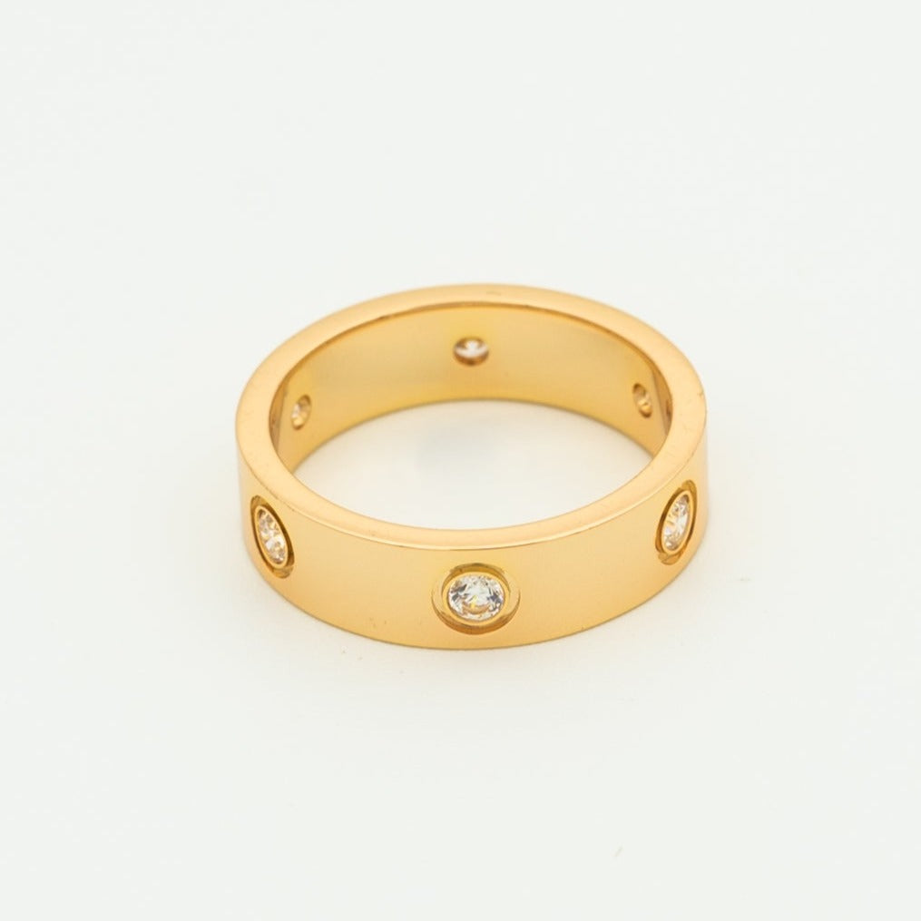 [Eternal Jewelry]LOVE RING 5.5MM 6 DIAMONDS PINK GOLD