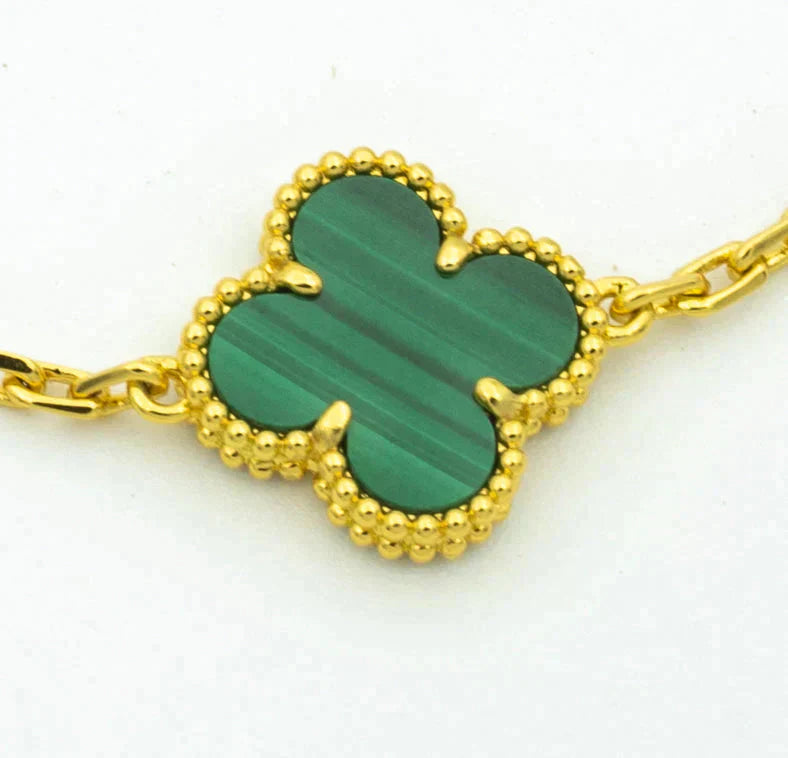 [Eternal Jewelry] CLOVER 5 MOTIF MALACHITE BRACELET COLLECTION