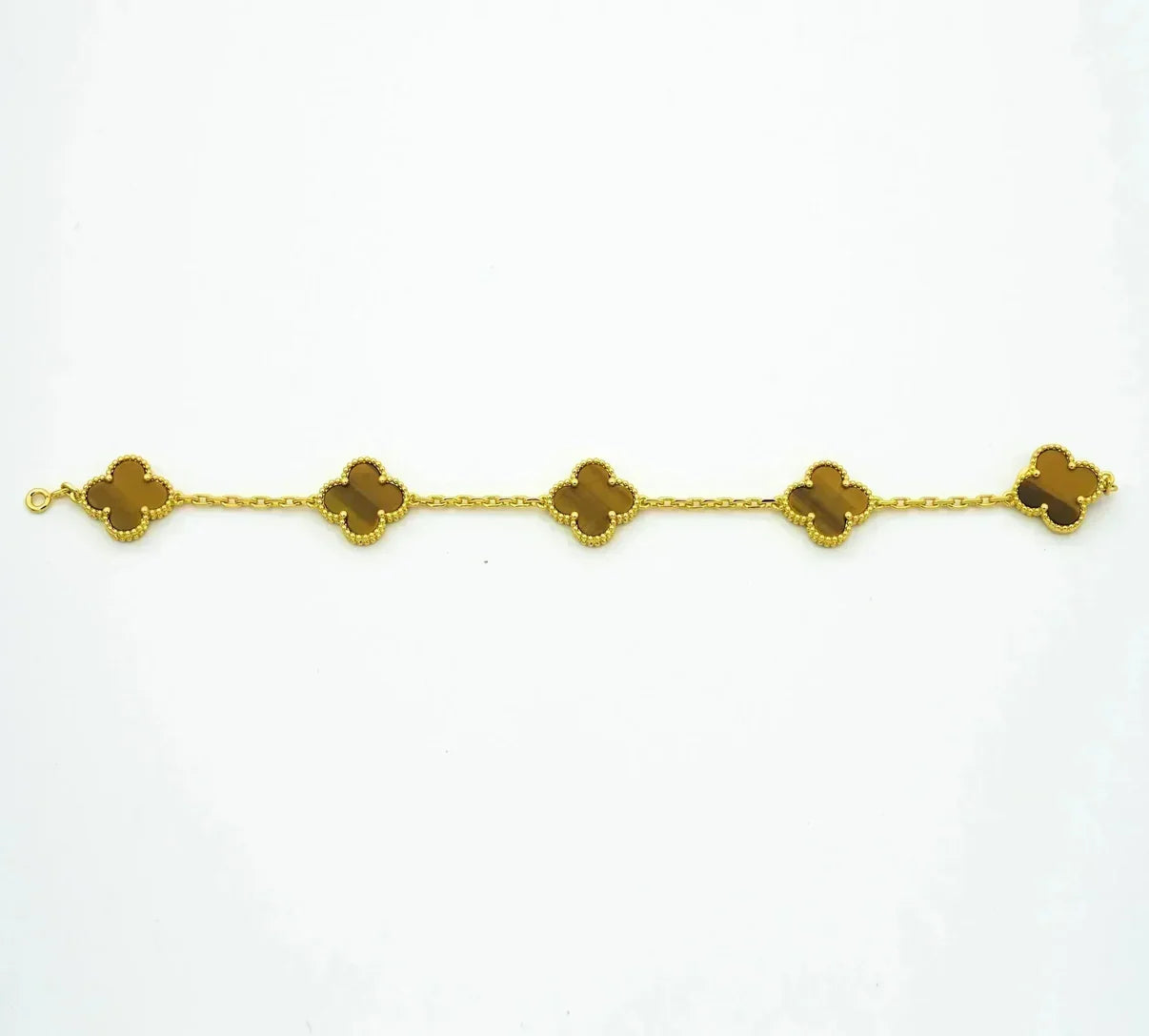 [Eternal Jewelry] CLOVER 5 MOTIFS TIGER EYE BRACELET COLLECTION