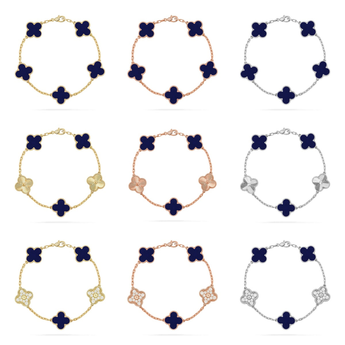 [Eternal Jewelry]CLOVER 5 MOTIF LAPIS LAZULI BRACELET COLLECTION