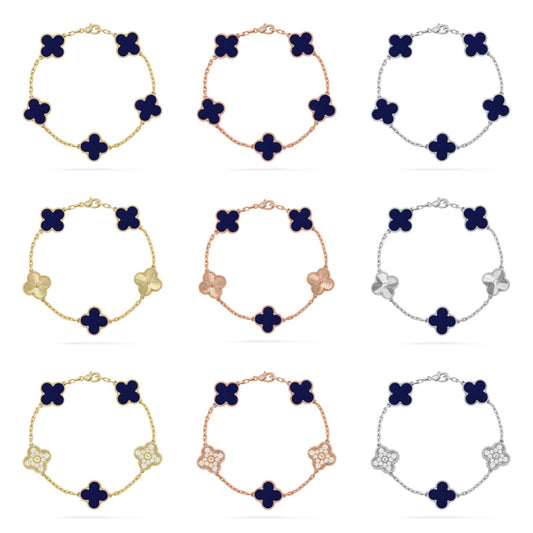 [Eternal Jewelry]CLOVER 5 MOTIF LAPIS LAZULI BRACELET COLLECTION