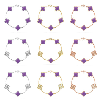 [Eternal Jewelry]CLOVER 5 MOTIF LIGHT PURPLE BRACELET COLLECTION