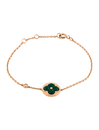 [Eternal Jewelry]SUN MALACHITE 1 DIAMOND PINK GOLD BRACELET