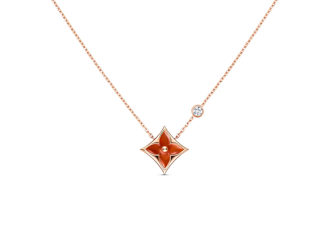 [Eternal Jewelry]STAR NECKLACE PINK GOLD 1 DIAMOND