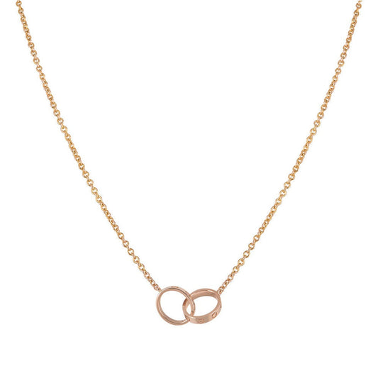 [Eternal Jewelry]LOVE NECKLACE DOUBLE RING PINK GOLD