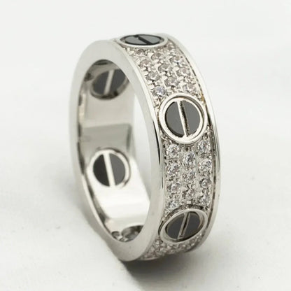 [Eternal Jewelry]LOVE RING 5.5MM DIAMONDS PAVED CERAMIC