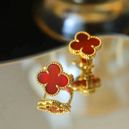 [Eternal Jewelry]CLOVER MEDIUM 1 MOTIFS CARNELIAN  EARRINGS