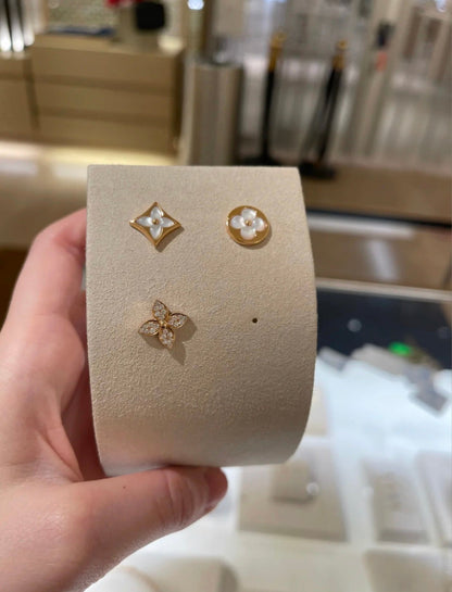 [Eternal Jewelry]STAR BLOSSOM STUD EARRINGS PINK GOLD DIAMONDS