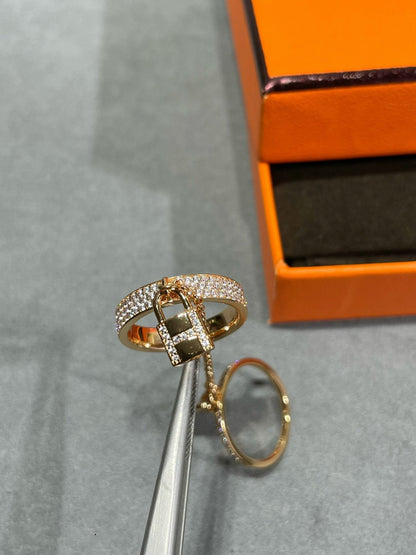 [Eternal Jewelry]HM KELLY CLOCHETTE DOUBLE RING IN  WITH DIAMONDS