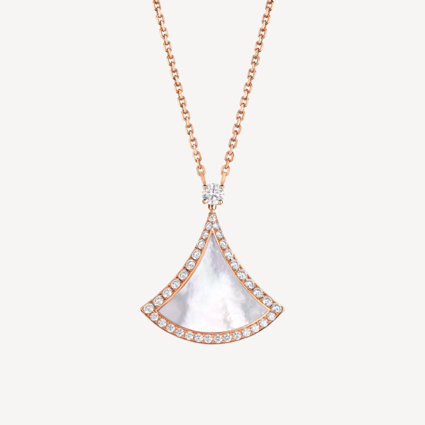 [Eternal Jewelry]DREAM MOP DIAMOND PAVED PINK GOLD NECKLACE