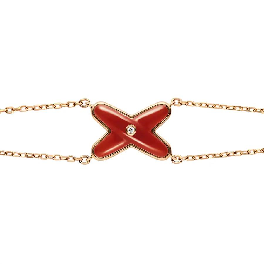 [Eternal Jewelry]JEUX BRACELET CARNELIAN PINK GOLD 1 DIAMOND