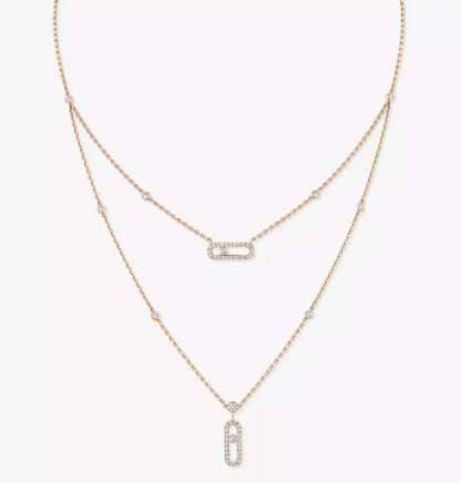[Eternal jewelry] MS Double-Circle Full-Diamond Necklace