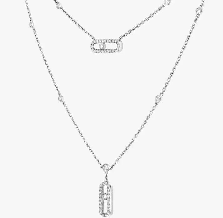 [Eternal jewelry] MS Double-Circle Full-Diamond Necklace