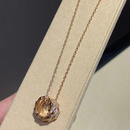 [Eternal Jewelry]SERPENTI PINK GOLD NECKLACE DOUBLE RING DIAMOND