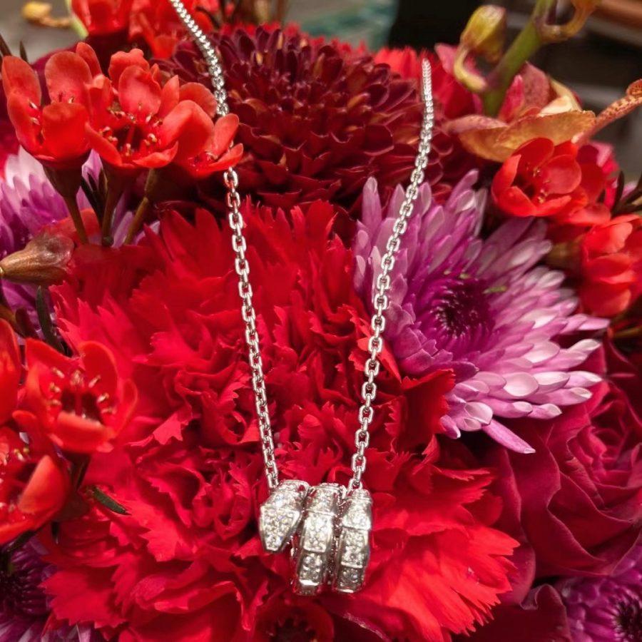 [Eternal Jewelry]SERPENTI  NECKLACE DOUBLE RING DIAMOND