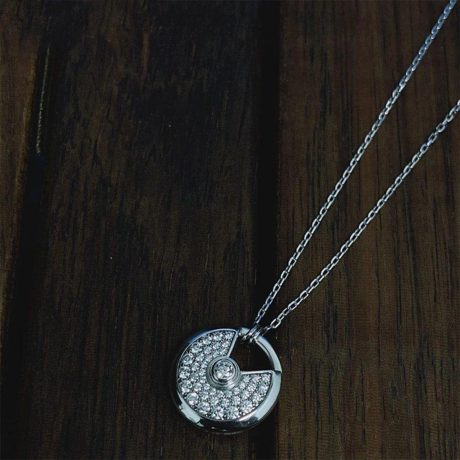 [Eternal Jewelry]AMULETTE SILVER FULL DIAMOND NECKLACE