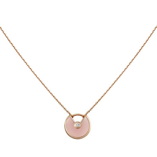 [Eternal Jewelry]AMULETTE ROSE GOLD PINK MOP NECKLACE