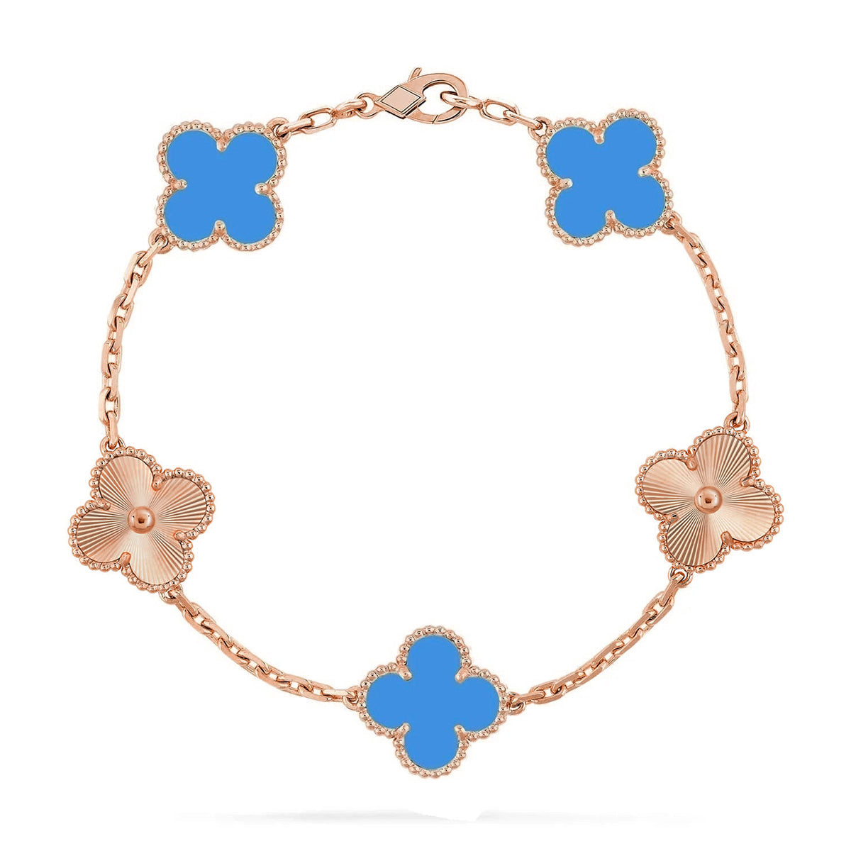 [Eternal Jewelry] CLOVER 5 MOTIF BLUE AGATE BRACELET COLLECTION