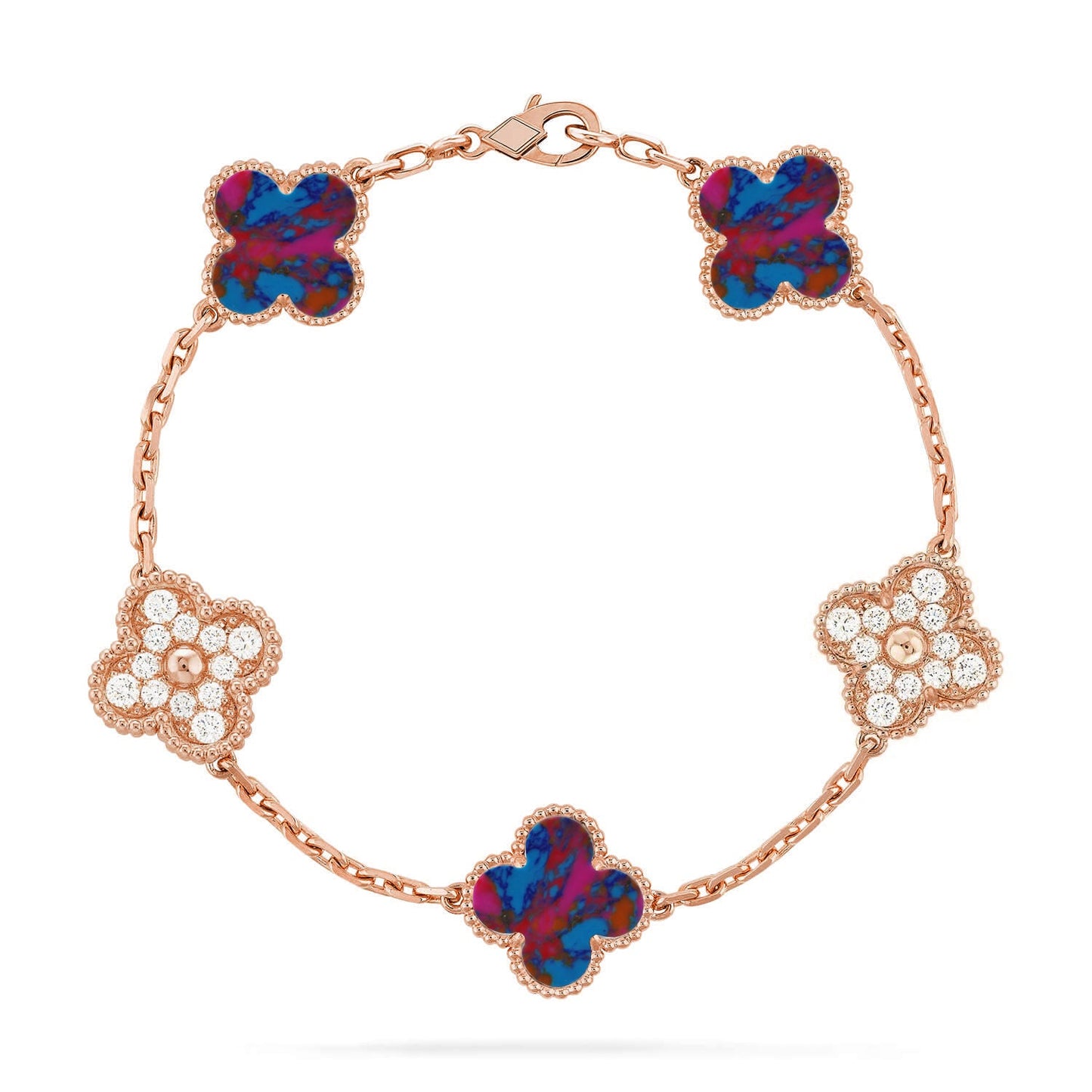 [Eternal Jewelry]CLOVER 5 MOTIF COLOR GEMSTONES BRACELET COLLECTION