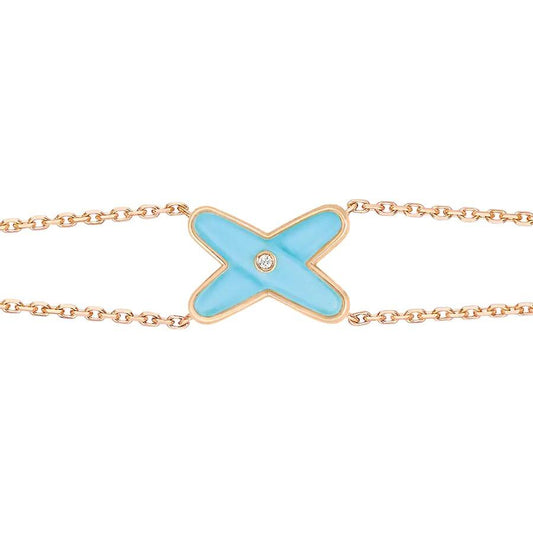 [Eternal Jewelry]JEUX BRACELET TURQUOISE PINK GOLD 1 DIAMOND