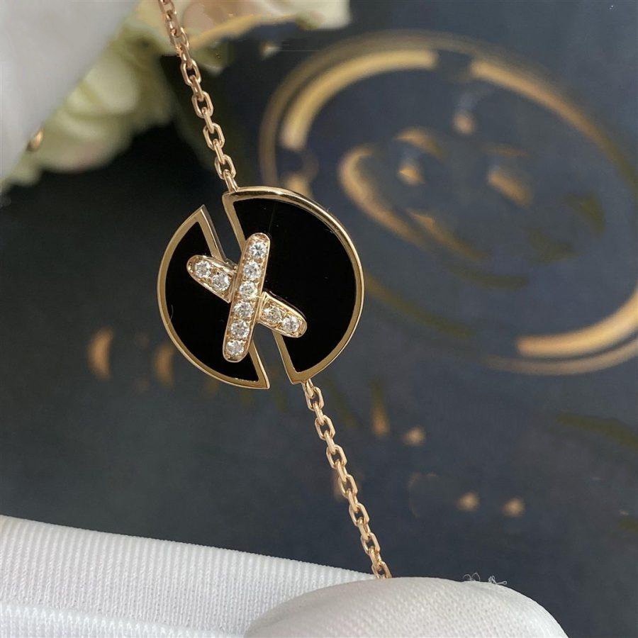 [Eternal Jewelry]JEUX DE BRACELET ONYX PINK GOLD DIAMOND