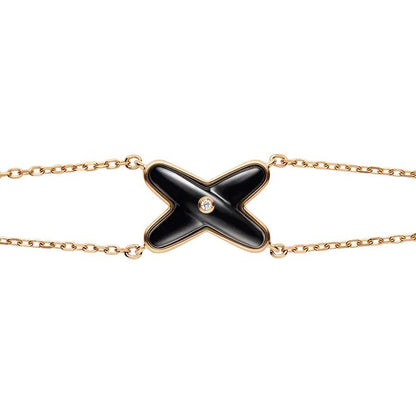 [Eternal Jewelry]JEUX BRACELET ONYX PINK GOLD 1 DIAMOND