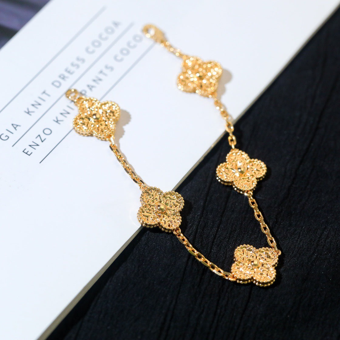 [Eternal Jewelry]CLOVER 5 MOTIFS BRONZING BRACELET
