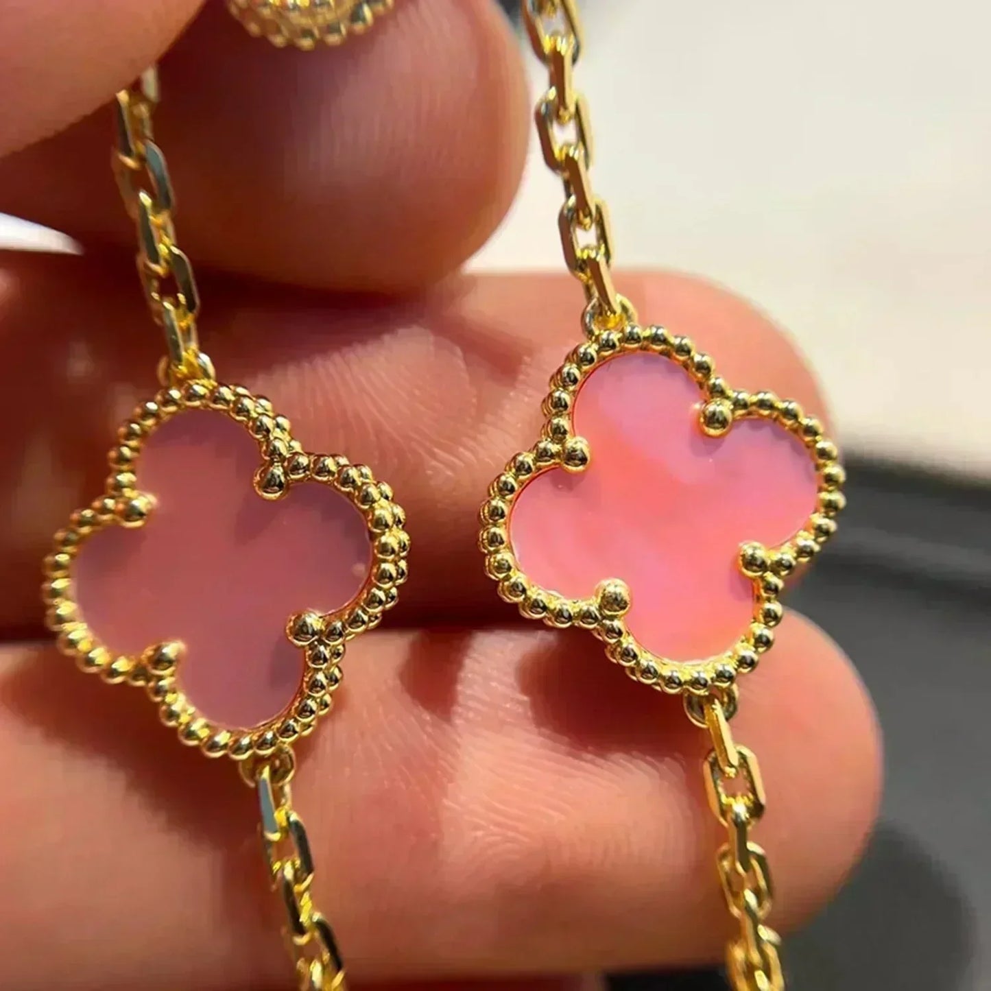 [Eternal Jewelry]CLOVER 5 PINK MOP BRACELET