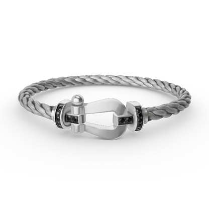 [Eternal Jewelry]FORCE LARGE HORSESHOE BLACK DIAMOND BRACELET SILVER